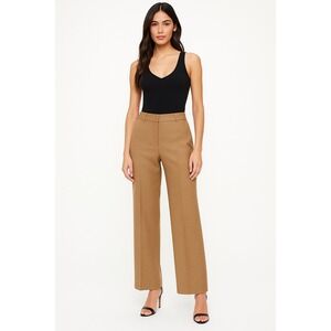 ZARA WOMAN Wide Leg High Rise 100% Wool  Trousers Camel Size 36